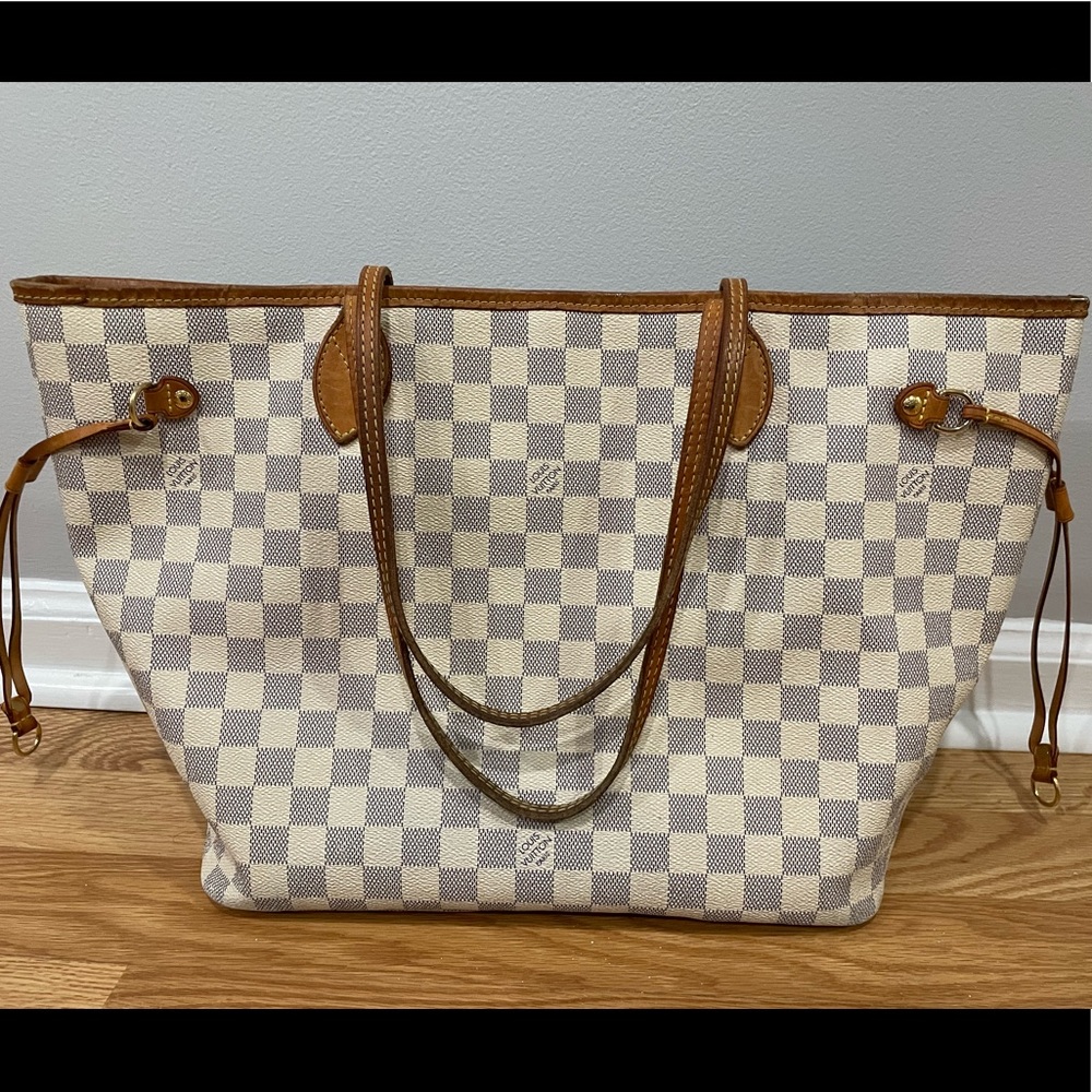 AUTHENTIC Louis Vuitton Neverfull MM Damier Azur - Picture 2 of 12